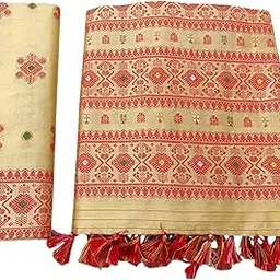 The FabLab Assamese Mekhala Chador Handloom Woven Art MugaSilk Blend-image-32