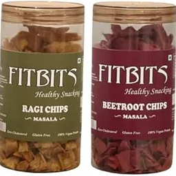 FITBITS Gluten Free Healthy Snacks Combo (Beetroot Chips + Ragi Chips combo) - Combined Weight: 300g-image-40