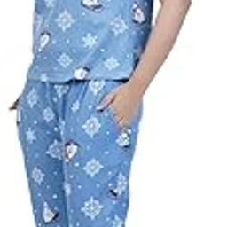 viorah Printed Cotton Night Suits for Women | Top & Pajama Set | Night Dress for Women-picture-39