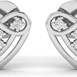 avsar 18k (750) White Gold and Diamond Stud Earrings for Women-picture-27