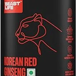 BeastLife Red Ginseng with Black Pepper Extract | High Absorption | Natural Energy | Boosts Energy & Immunity | Supports Mental Focus & Vitality | Improve Insulin Sensitivity | 60 Capsules-image-33