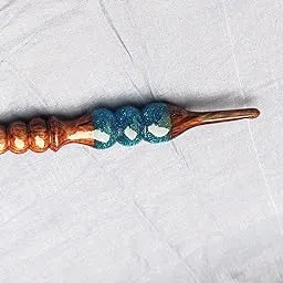 Wood and Resin Mixed Crochet Hook7 inch with Beautiful Color/Wooden Crochet Needle - Wooden Ergonomic Soft Handle Crochet Hooks Knitting Needle/Best Gift (8MM)-picture-18