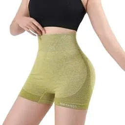 Women Yoga Shorts Stretch Compression Workout Shorts for Fitness Cycling Gym (Yellow, L)-picture-16