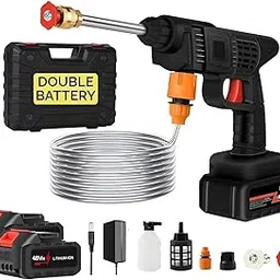 Cordless Portable high Pressure Washer Gun 48v 12000mah – Wireless Water Spray Gun for car wash, Bike Cleaning, Home & Garden use with Adjustable Nozzle and 5m Hose-image-58