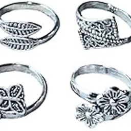 ap jewels Women & Girls Metal Plated Fancy Toe Ring Adjustable Bichiya/Leg Finger Ring-Combo-4 (A_C_P_110811_Multi)-picture-46
