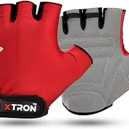 XTRON Gym Gloves Weight Lifting Fitness Gloves Men & Women for Workout, Training, Exercise, Cycling Gloves, Bike Sports Gloves (Treno DX 020) (Red Grey)-image-3