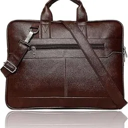 treggo Leather Laptop Bag for Men & Women 14 Inch | Brown Office Bag Briefcase for Business, Documents & Laptop | Stylish PU Leather Handbag with Handle & Shoulder Strap-picture-44