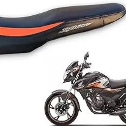 SP 125 Sports BS6 Bike SEAT Cover,PU Leather,Dual Colour Orange Black,Water Proof,Rope PROVIDED,6 mm Cushion Foam.-picture-23