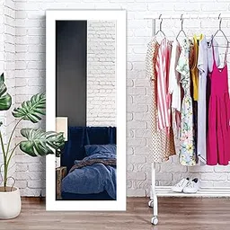 Creative Arts n Frames Rectangle Long MDF Wood Wall Hanging Wall Mount Mirror 15 x 40 inches Home Decor Items (Rectangle White Mirror)-image-5