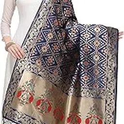 devangi Women's Peacock Silk Blend Bandhej Banarasi Dupatta (Free Size)-picture-19