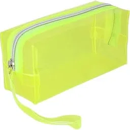 Kaanuka Transparent Pen, Pencil Pouch for College, School and Office I Makeup Bag I Multipurpose Stationery and Travel Bag (Neon)-picture-41