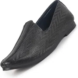 fausto Men Wedding Festive Ethnic Slip-On Juttis and Mojari | Embossed Design Shoe with Memory Cushioned Insole-picture-32