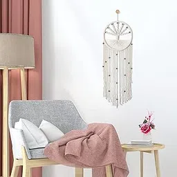 Macrame Dream Catcher with Ring, Macrame Dream Catcher | Cotton Rope Bohemian Vintage Style Wall Hanging Tapestry | Modern Room Home Decor | Geometric Wall Art | Gifting, Style-10-image-81
