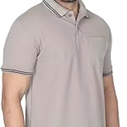 rosy rains Mens Cotton Blend Solid Classic Polo T-Shirt with White Stripes | Short Sleeve, Chest Pocket | Regular Fit | Polo T-Shirt for Men-picture-29