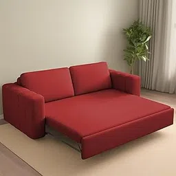 Casaliving Roxy 3 Seater Sofa Cum Bed for Living Room (Maroon Fabric) Premium Fabric Sofa Cum Bed-picture-10