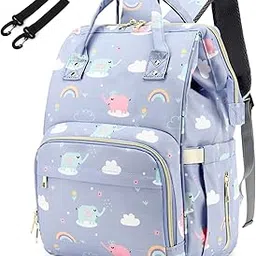 Yusudan Diaper Bag Backpack for Baby Girls, Mom Waterproof Large Nappy Bags for Women-image-9