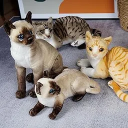 Bnf® Cat Plush Toy Collectible Home Decoration Realistic Plush Cat Doll for Teens Siamese cat 30cm Baby | Toys for Baby | Plush Baby Toys-picture-11