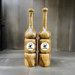 RS Enterprise Wooden Indian Club, Bubble Design Mugdar for Strength Training, Fitness Equipment | Home Gym (5 Kg Set of 2)-picture-13