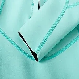 LICHTS Women Neoprene Sleeve Wetsuit Front Zip Diving Bikini Suit Light Blue S-picture-17