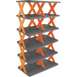 Nayasa X Shoe Rack Organizer - 6 Layer | Shoe Boxes Storage | Adjustable Stand Organizer | Collapsible Footwear Storage Shelf | Black-picture-20
