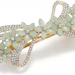 Vintage Floral Brooch Pin, Crystal Rhinestone with Pastel Flowers, Gold-Tone Metal, Glitter Enamel Design-image-74