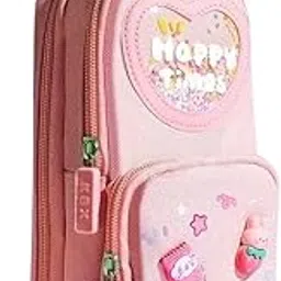 HR INTERNATIONAL Premium Pencil Case 6 Layer with 3 Compartment Cute Aesthetic Pencil Case for Girls Large Capacity Pencil Pouch for School Kids Cute Stationary Gift (Happy-Pink)-image-15