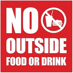 All Quality Square No Outside Food or Drink Wall/Door Sign -Red (Large)-picture-15