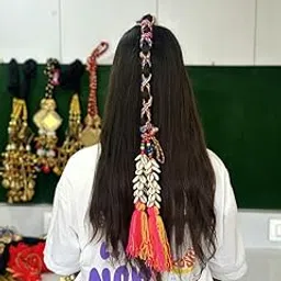 Peppy Paranda Traditional Punjabi Hair Accessory, Woolen with Shells and Beads, Handcrafted (MULTICOLOUR)-picture-20