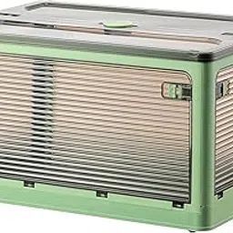 oddpod™ Stack Genie Collapsible Medium Capacity Storage Box with Detachable Wheels/Multifunctional Transparent Stackable, Portable & Foldable Organizer for Indoor and Outdoor use - Green-picture-29