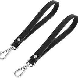 Enakshi® 2x Replacement Black Leather Vachetta Wrist Strap for Pouch Wristlet Purse|Clothing, Shoes & Accessories | Womens Handbags & Bags | Handbag Accessories-image-0