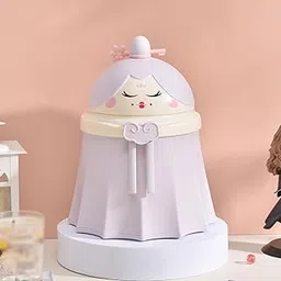 Cute Mini Trash Can Desktops Mini Dustbin Household Cleaning Tools for Bathroom Vanity, Desktop, Tabletop or Coffee Table, Dispose of Cotton Rounds, Makeup Sponges, Tissues (PINK)-picture-13