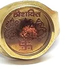 astrosale Ashtdhatu Trishakti Rudraksha Jadit Gold Plated Ring For Unisex-Adult- One Size-picture-43