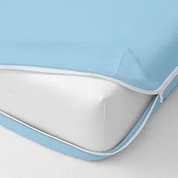 Zipper Mattress Protector Six Sided 72"x60"x6" Waterproof Mattress Cover for Queen Bed Size with 6 inch Drop Thick (72x60x6 inch,Light Blue)-picture-17