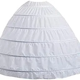 mohan shoppe Crinoline Underskirt Crinoline Petticoat Ball Gown Skirt Slips for Lehenga, Sarees, Gowns, Wedding Dress, Skirts etc. (Free Size) (6 Hoop) image 1