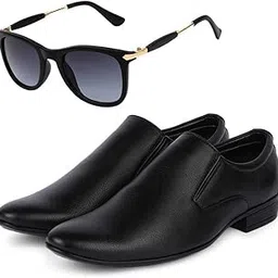 Stylish Men's Synthetic Leather Formal Shoes with Free Unisex rabber Stick Black Sunglasses/Office Shoes/Suit Shoes/Dress Shoes/Party Shoes-image-3
