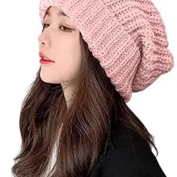 Topibaaz Knit Acrylic Plain Beanie Hat for Men Women Winter Warm Earflap Soft Wool Slouchy Skull Cap with Ear Warmer Outdoor Sports Casual Woolen Hat-image-10