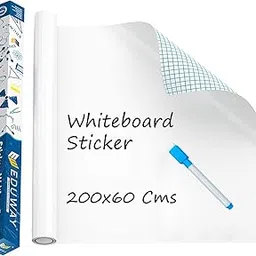Eduway 60x200 Cms White Board Sticker for Wall | with 1 Marker | Self-Adhesive Whiteboard Removable Sheet, Planner for Kids, Wall, Tables | Dry Erasable Sheet for Writing & Drawing-picture-16