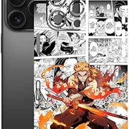 AtOdds Mobile Skin Sticker Wrap | Compatible for iPhone 16 PRO | Scratchproof Matte Finish | Full Coverage for All Sides & Camera Protection (rengoku)-picture-18