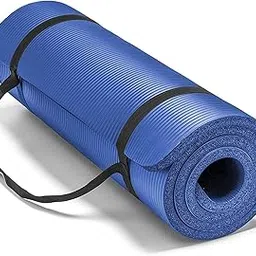 YOGPRO NBR Yoga Mat for Fitness & Workout - Perfect for Men and Women with strap and cover(10 mm) (BLUE)-image-2