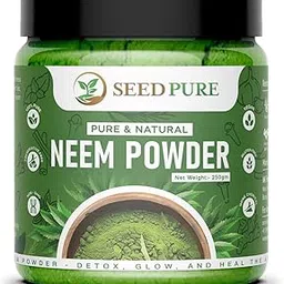 Seedpure Organic Neem Powder 250g | Pure Neem Leaf Powder for Skin, Hair, Immunity & Detox | Herbal Supplement for Acne, Oral Care & Wellness-image-32