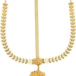 efulgenz Gold Tone Floral Maang Tikka with Head Chain Mathapatti Jewelry for Women-picture-54
