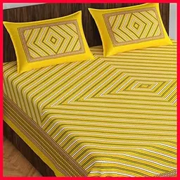 ColorKart 100% Cotton Bedsheet for Double Bed Rajasthani Jaipuri Traditional Floral King Size Double Bedsheet with 2 Pillow Covers - Multi190-picture-16