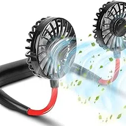 TECH LOGO ELECTRONICS Neck fan 360 Degree Free Rotation Hand Free Personal Hanging Neck Sports Fan USB Rechargeable Wearable Cooling Head Fan- MULTI COLOURS-picture-12