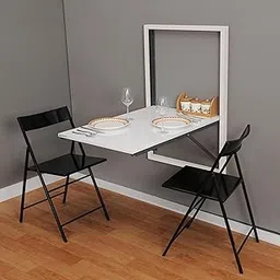 Invisible Bed Wall Mounted Foldable Dining, Computer, Study Table Desk For Adults (Material: Mdf, Color: Wool White Top, Size : 25.74 X 36 X 39 Inch) Wool White, Glossy-picture-21