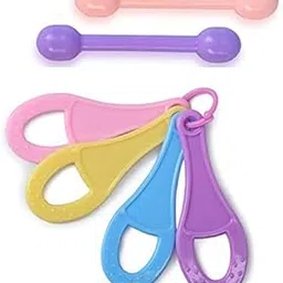 Lappu Non Toxic Toddler and Infant Baby 2 in 1 Tooth Sooter Teether Keys Teething Toys for Baby Toy Textured Silicone for Baby (Mulitcolor_1)-picture-31
