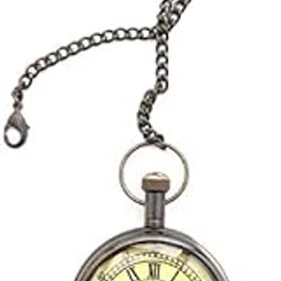 Classic Brass Gold Black Antique Pocket Gandhi Watch Royal Look Indian Handicraft Premium Gift Item-image-83