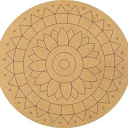 2 Pcs Pre Marked Wooden MDF Shapes Cutout for Crafts Work Home, Room Decor (5 * 5 INCH)-picture-30