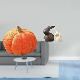 MERISHOPP Halloween Pumpkin Plush Sofa Cushion and Ceramic Bunny Statue Set for Bedroom Living Room Bed TV Stand Easter Garden Decor-image-77