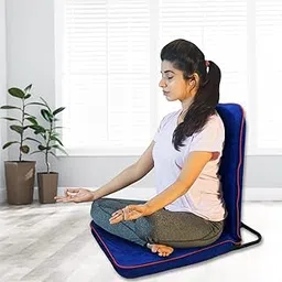 Kawachi Folding Relaxing Buddha Yoga Meditation Chair Back Support Reading Floor Chair (i113-Blue)-picture-10