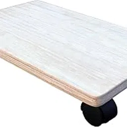 Homecute Heavy Duty Wooden CPU Trolley, Computer Tower Stand for Home & Office with 4 Caster Wheels-6 X 10 Inch (White)-picture-13